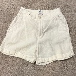 Halston Heritage Cream Linen Shorts